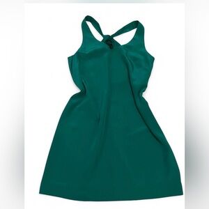 J. crew Green silk holiday party Dress tie neck 10